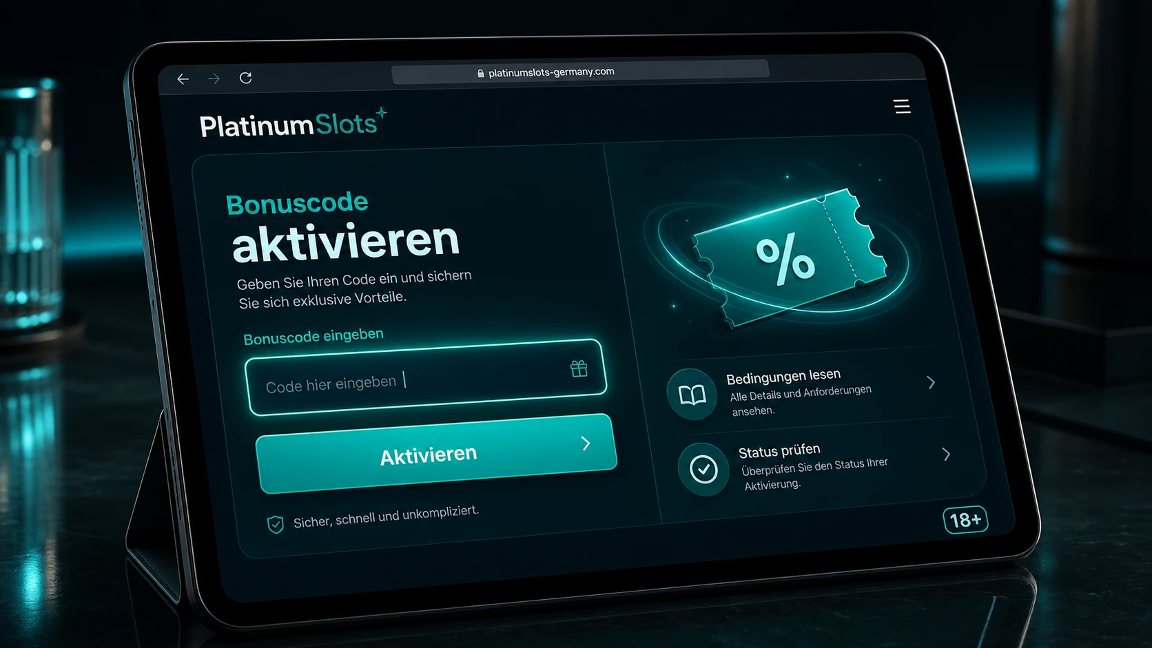 Platinum Slots Bonus Code korrekt eingeben