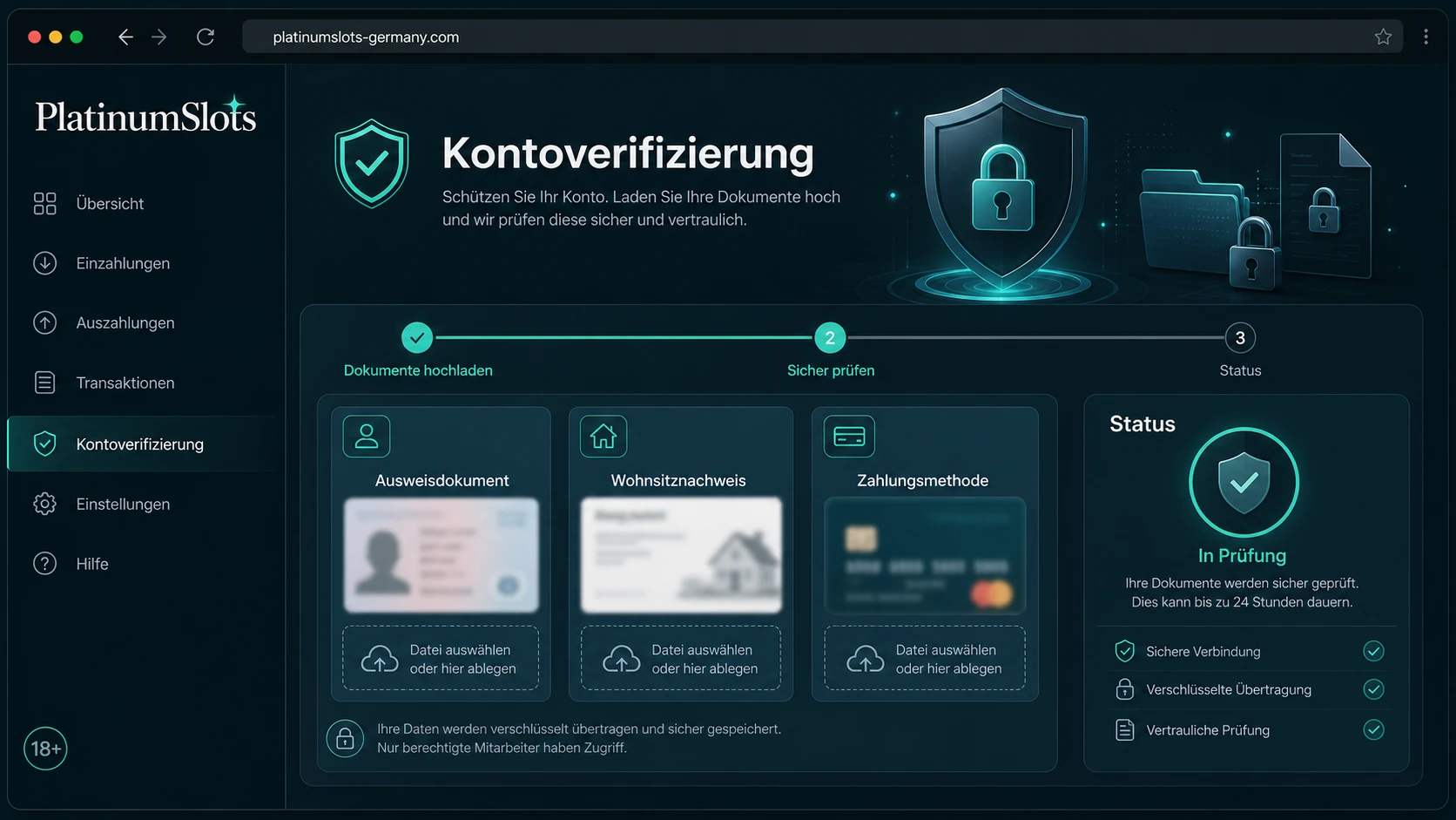 Kontoverifizierung und Sicherheit