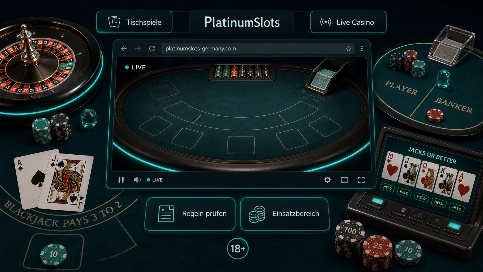 Tischspiele und Live Casino